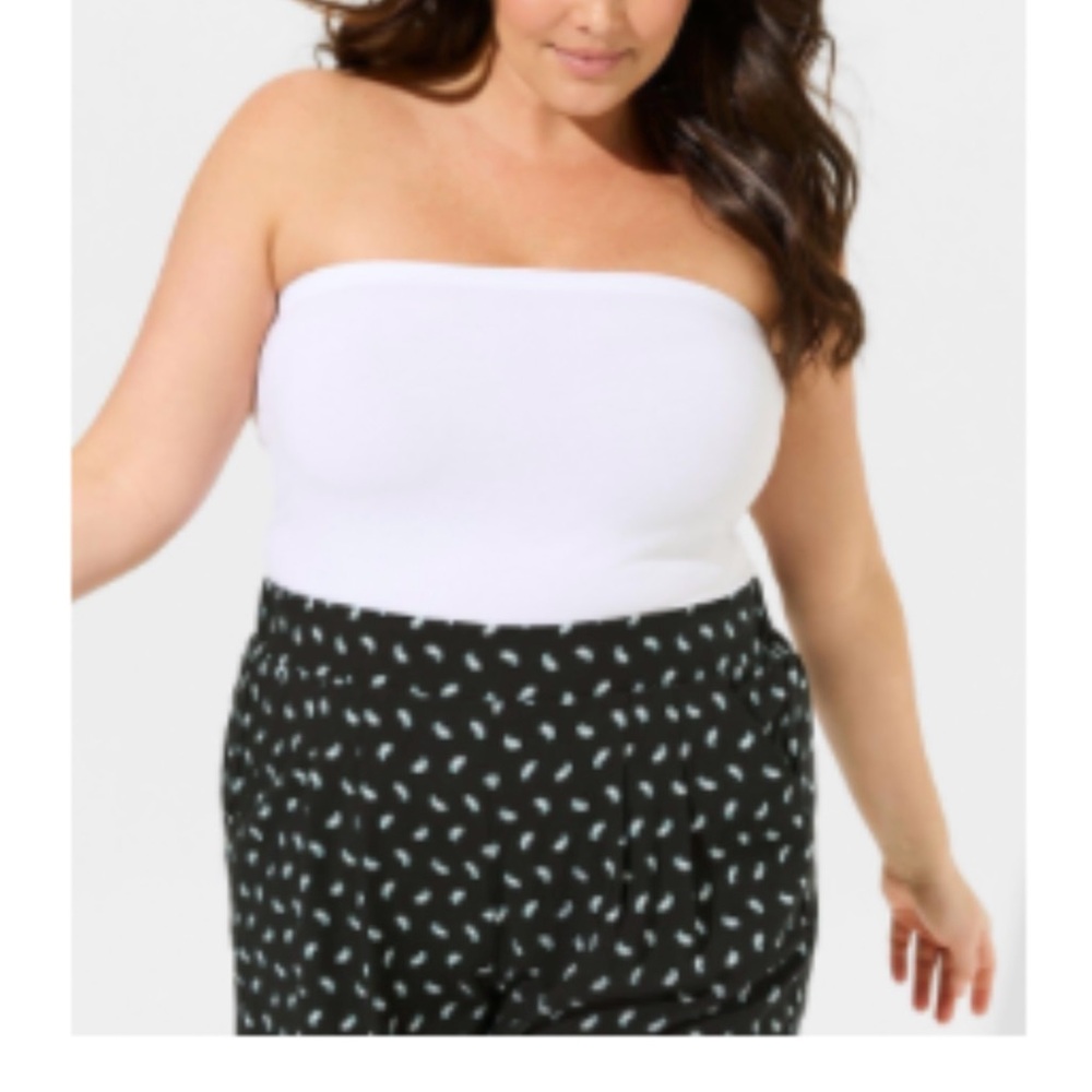 Torrid white strapless top